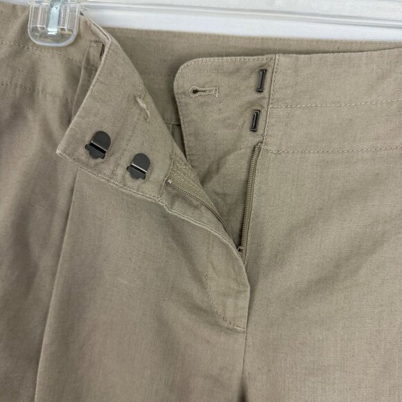 Ann Taylor Shorts Women's 14 Linen Blend High Rise Pleated Pockets 4" Inseam Tan - Picture 7 of 13